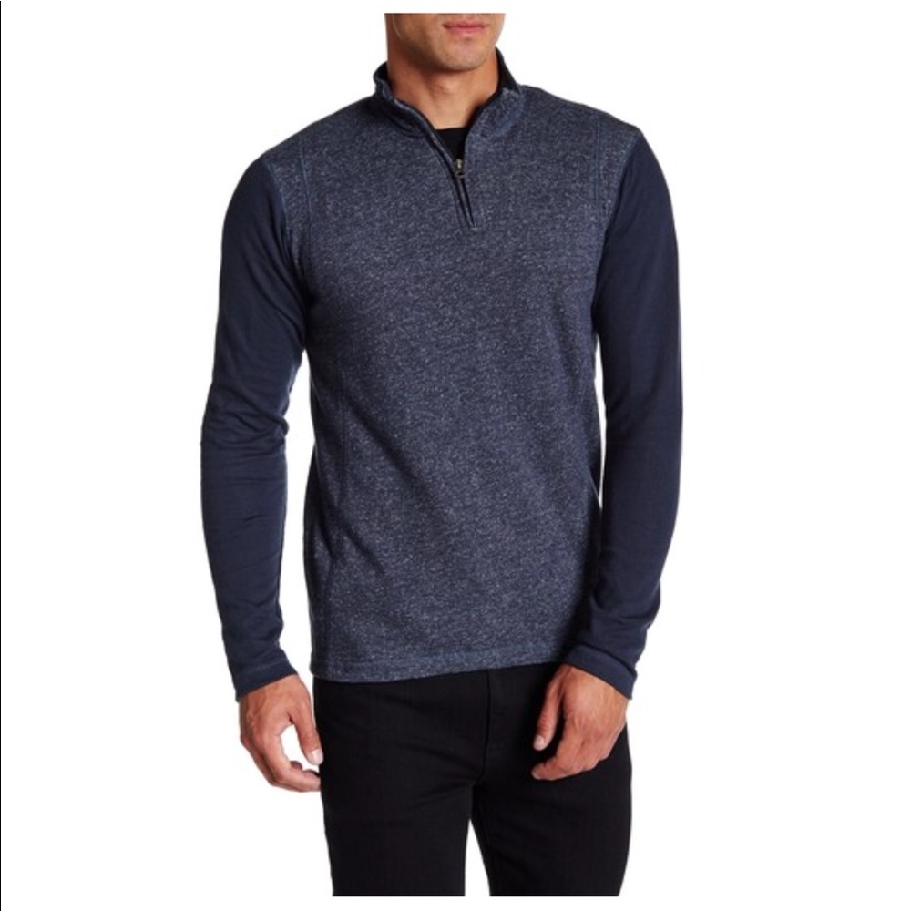 NWT Vintage1946 Navy Heathers Quarter Zip Pullover